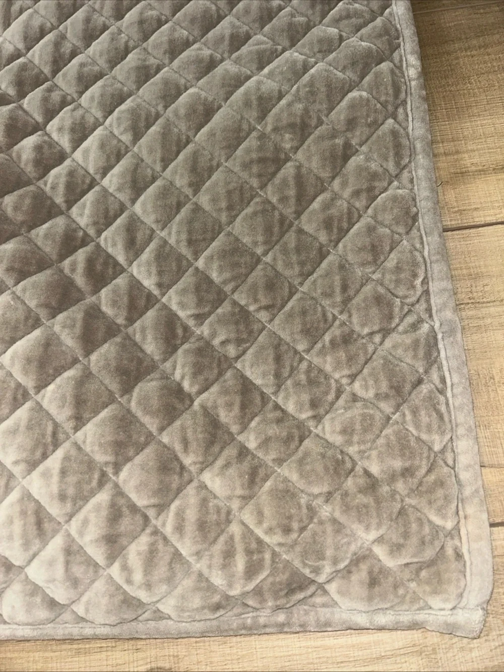 Restoration Hardware Square Quilted Velvet Pillow Sham Gray  25x25 Replacement
